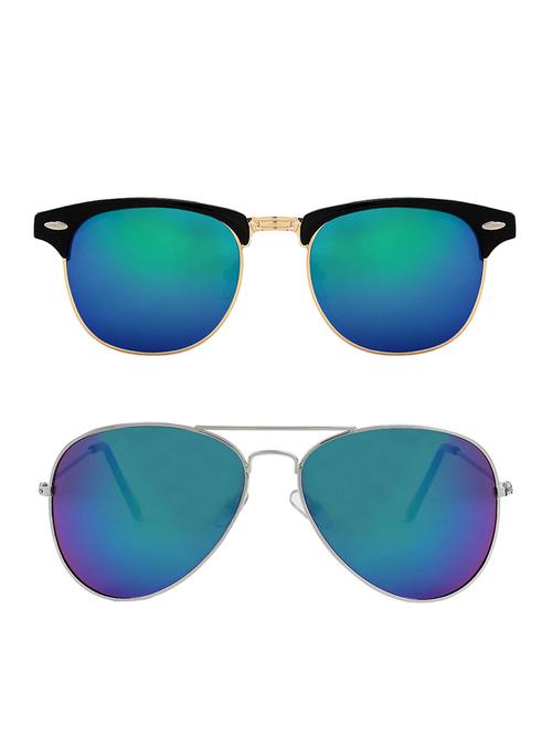 zyaden combo of two sunglasses clubmaster & aviator - pack of 2 - 15012364 - Very Small Image - 1
