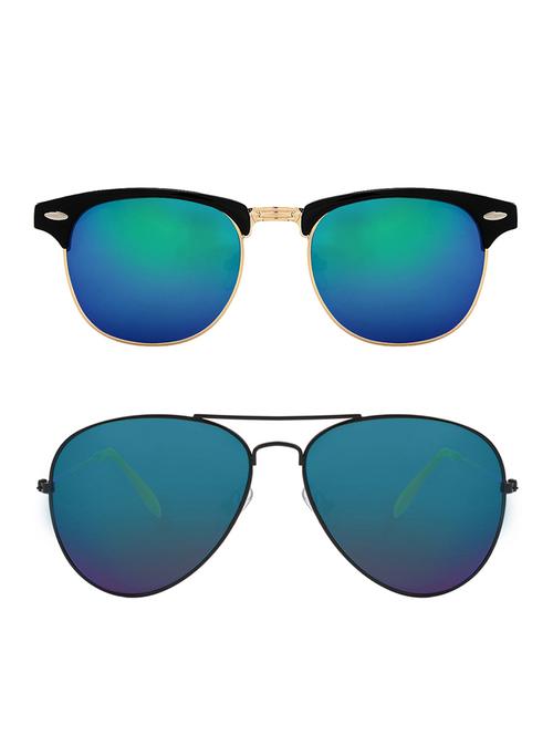 zyaden combo of two sunglasses clubmaster & aviator - pack of 2 - 15012365 - Very Small Image - 1