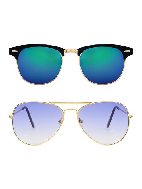 zyaden combo of two sunglasses clubmaster & aviator - pack of 2 - 15012366 - Very Small Image - 1