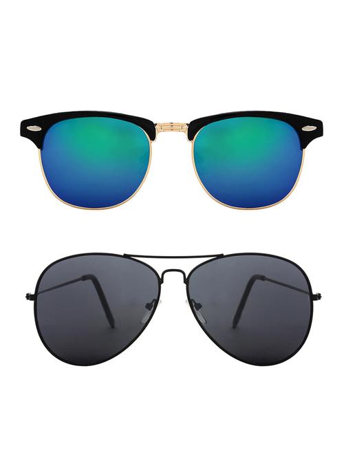 zyaden combo of two sunglasses clubmaster & aviator - pack of 2 - 15012367 - Very Small Image - 1