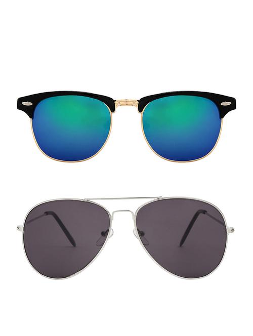 zyaden combo of two sunglasses clubmaster & aviator - pack of 2 - 15012369 - Very Small Image - 1