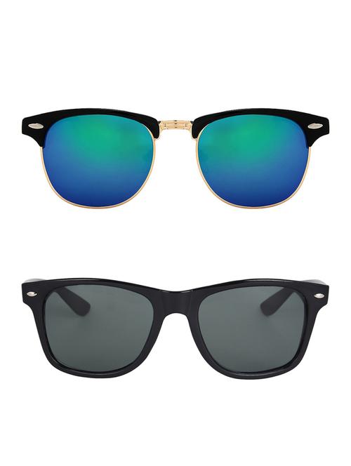 zyaden combo of two sunglasses clubmaster & wayfarer - pack of 2 - 15012375 - Very Small Image - 1