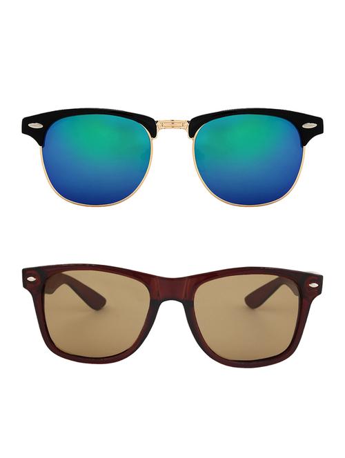 zyaden combo of two sunglasses clubmaster & wayfarer - pack of 2 - 15012376 - Very Small Image - 1