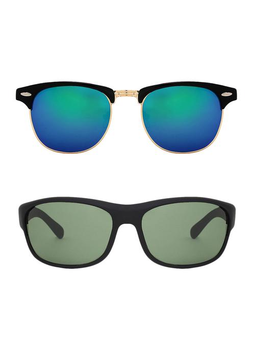 zyaden combo of two sunglasses clubmaster & wraparound - pack of 2 - 15012377 - Very Small Image - 1