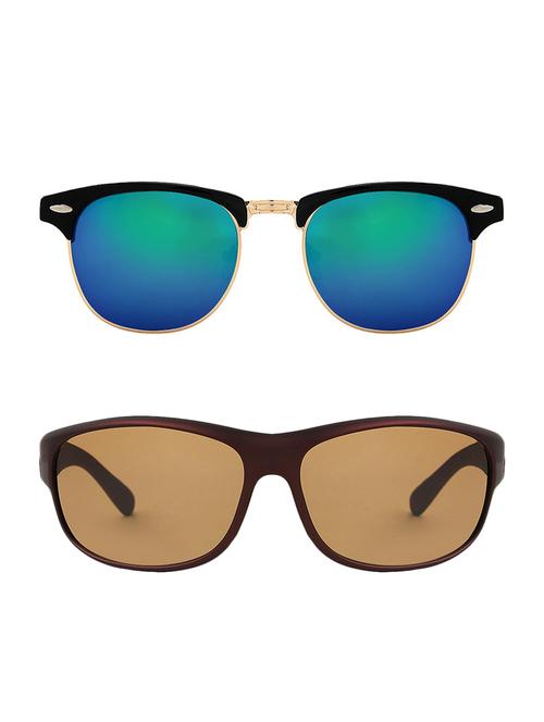 zyaden combo of two sunglasses clubmaster & wraparound - pack of 2 - 15012378 - Very Small Image - 1