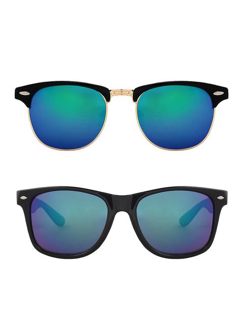 zyaden combo of two sunglasses clubmaster & wayfarer - pack of 2 - 15012381 - Very Small Image - 1
