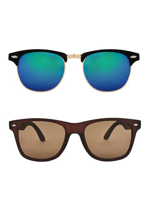 zyaden combo of two sunglasses clubmaster & wayfarer - pack of 2 - 15012384 - Very Small Image - 1