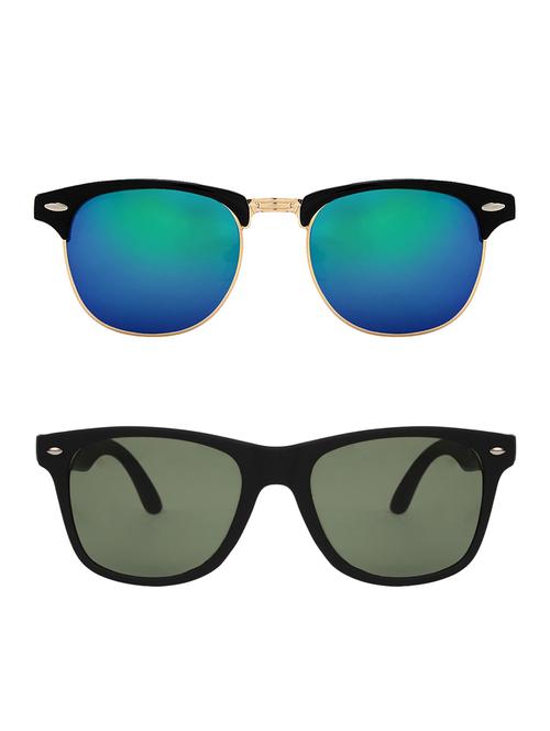 zyaden combo of two sunglasses clubmaster & wayfarer - pack of 2 - 15012385 - Very Small Image - 1