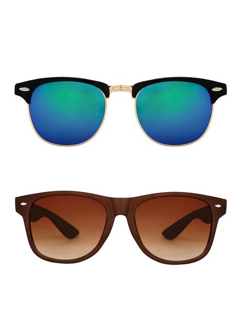 zyaden combo of two sunglasses clubmaster & wayfarer - pack of 2 - 15012386 - Very Small Image - 1