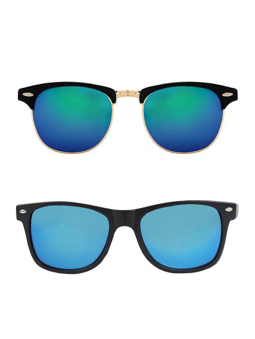 zyaden combo of two sunglasses clubmaster & wayfarer - pack of 2 - 15012387 - Very Small Image - 1