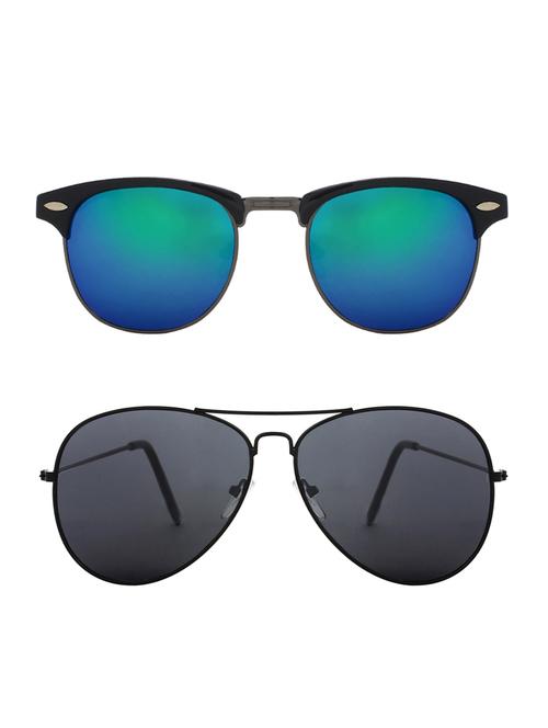 zyaden combo of two sunglasses clubmaster & aviator - pack of 2 - 15012399 - Very Small Image - 1