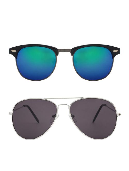 zyaden combo of two sunglasses clubmaster & aviator - pack of 2 - 15012401 - Very Small Image - 1