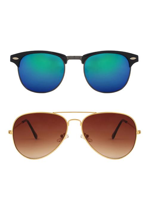 zyaden combo of two sunglasses clubmaster & aviator - pack of 2 - 15012402 - Very Small Image - 1