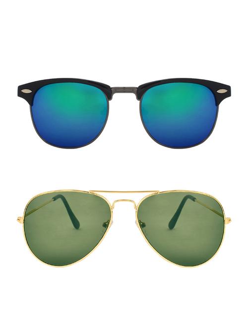 zyaden combo of two sunglasses clubmaster & aviator - pack of 2 - 15012403 - Very Small Image - 1