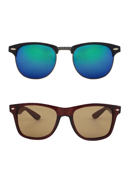 zyaden combo of two sunglasses clubmaster & wayfarer - pack of 2 - 15012408 - Very Small Image - 1