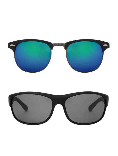 zyaden combo of two sunglasses clubmaster & wraparound - pack of 2 - 15012411 - Very Small Image - 1