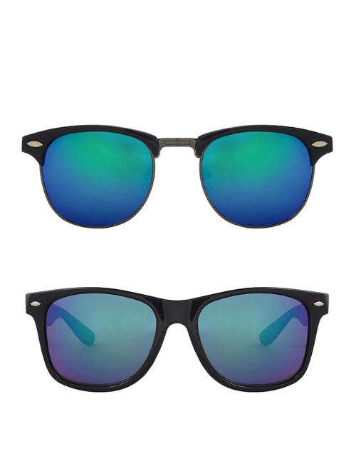 zyaden combo of two sunglasses clubmaster & wayfarer - pack of 2 - 15012413 - Very Small Image - 1