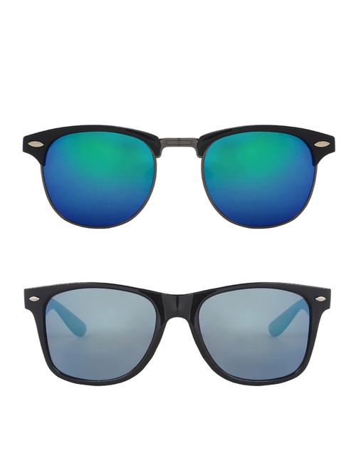 zyaden combo of two sunglasses clubmaster & wayfarer - pack of 2 - 15012414 - Very Small Image - 1