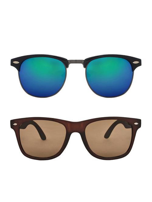 zyaden combo of two sunglasses clubmaster & wayfarer - pack of 2 - 15012416 - Very Small Image - 1