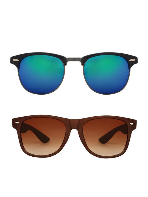 zyaden combo of two sunglasses clubmaster & wayfarer - pack of 2 - 15012418 - Very Small Image - 1