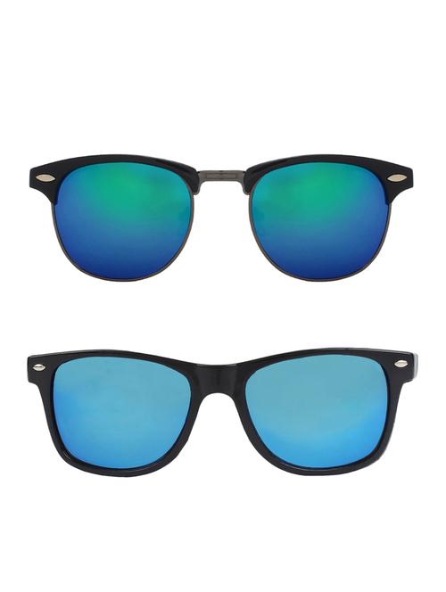 zyaden combo of two sunglasses clubmaster & wayfarer - pack of 2 - 15012419 - Very Small Image - 1