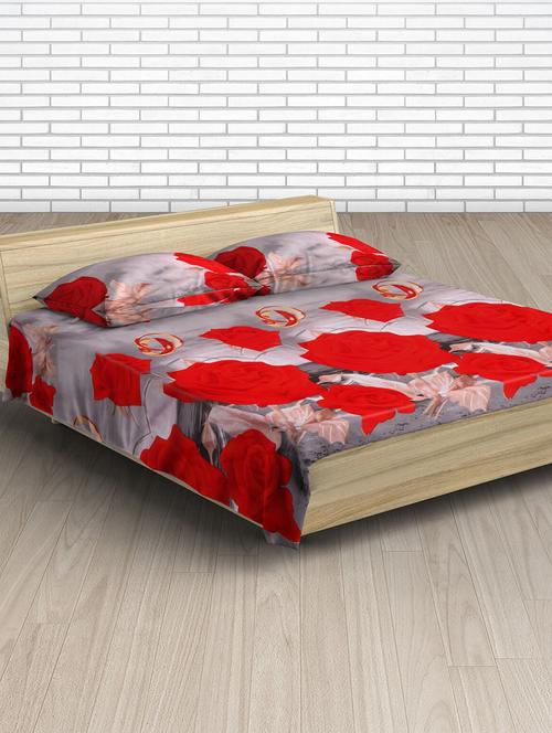 floral double bedsheet with 2 pillow covers - 15012968 - Very Small Image - 1