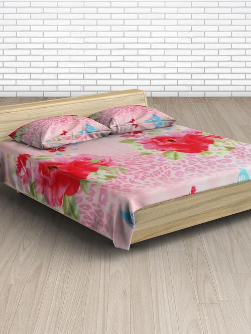 floral double bedsheet with 2 pillow covers - 15012969 - Very Small Image - 1