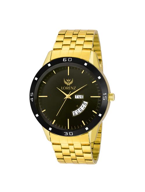 lorenz mk-1070a original day & date edition gold men's analog watch - 15013152 - Very Small Image - 1