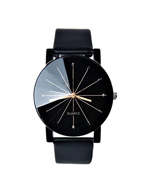 lorenz mk-1073a crystal glass luxury look black dial men's analog watch - 15013153 - Very Small Image - 1