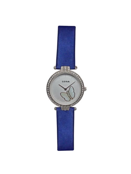 jm new leina style l1 silver dial blue leather belt watch - 15013991 - Very Small Image - 1
