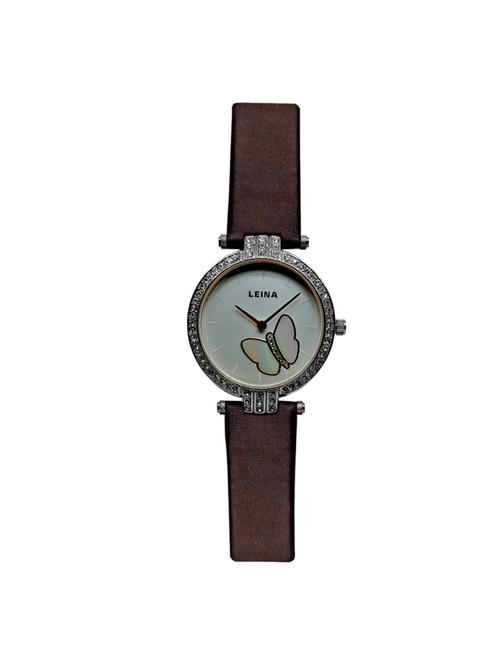 jm new leina style l1 silver dial brown leather belt watch - 15013997 - Very Small Image - 1