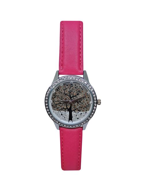 jm new leina style l1 silver dial pink leather belt watch - 15014012 - Very Small Image - 1