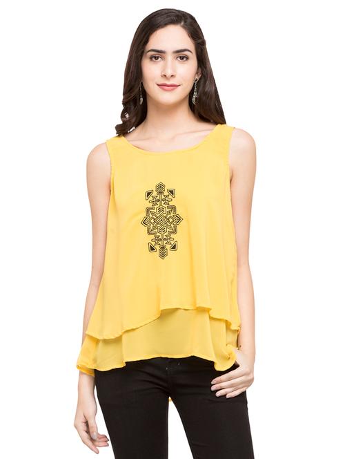 yellow solid layered top - 15014977 - Very Small Image - 1