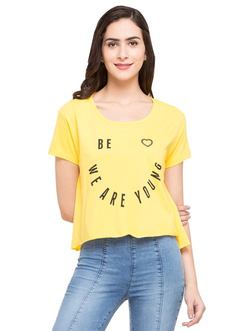 yellow quirky text tee - 15015019 - Very Small Image - 1