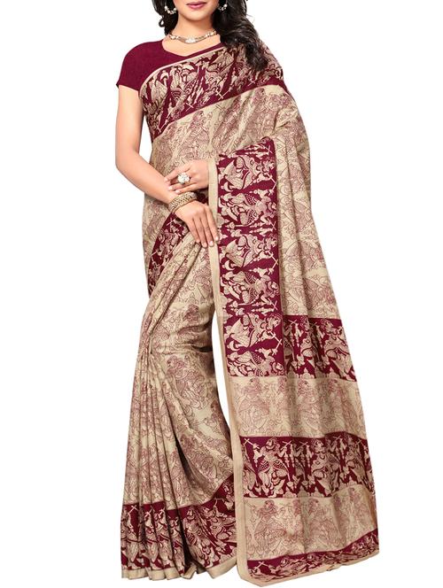 conversational printed saree with blouse - 15015490 - Very Small Image - 1