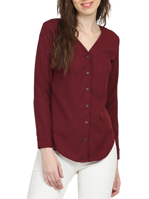 solid maroon shirt - 15015533 - Very Small Image - 1