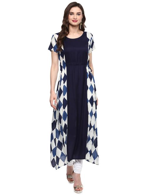 geometrical flared kurta - 15016044 - Very Small Image - 1