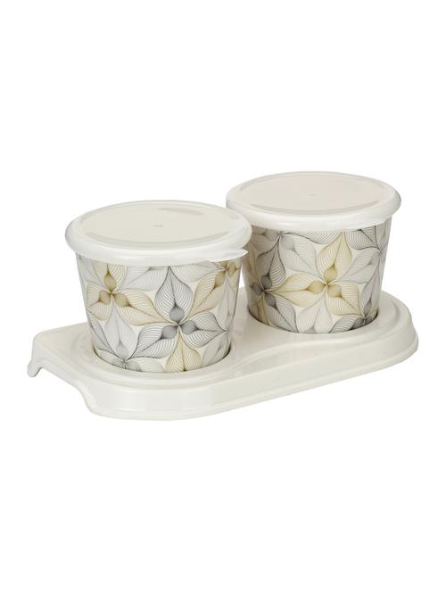 microwave safe plastic container set with lid & easy to carry tray (set 2+1) - 15016230 - Very Small Image - 1