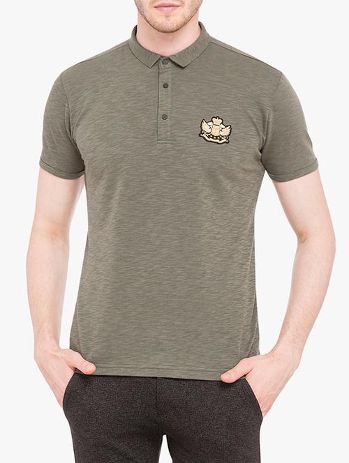 olive green cotton blend t-shirt - 15017274 - Very Small Image - 1