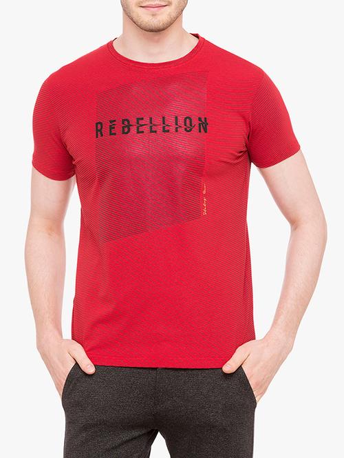 red cotton striped t-shirt - 15017289 - Very Small Image - 1