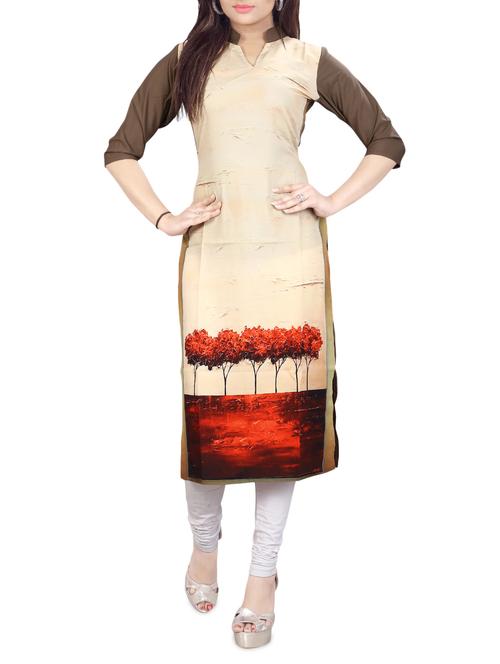digital print straight kurta - 15018012 - Very Small Image - 1