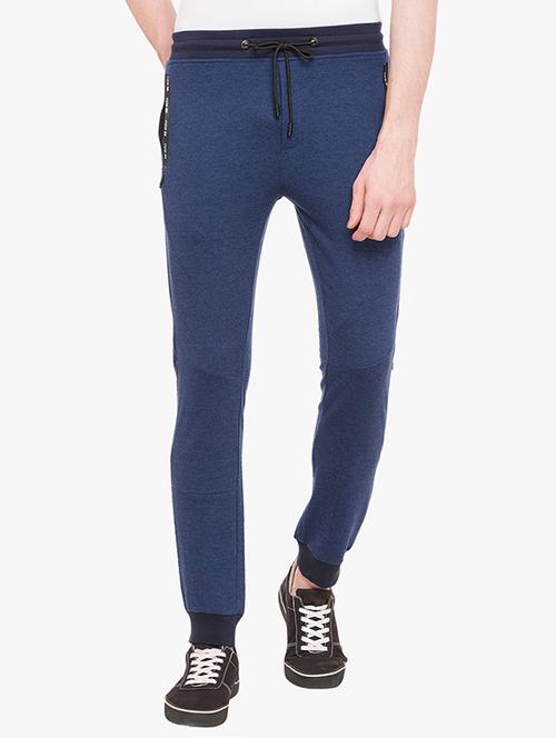 dark blue cotton blend joggers - 15018646 - Very Small Image - 1