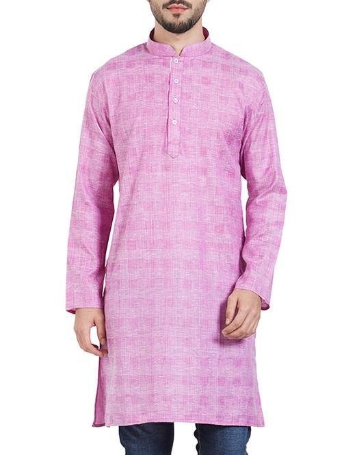 purple cotton long kurta - 15019269 - Very Small Image - 1