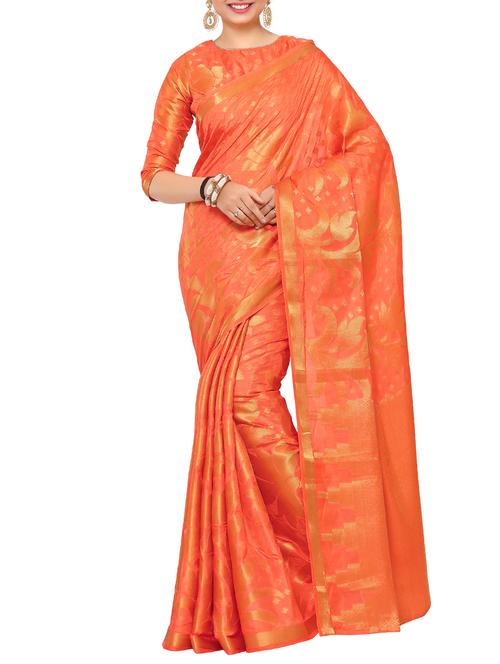 orange art silk kanjivaram saree - 15019298 - Very Small Image - 1