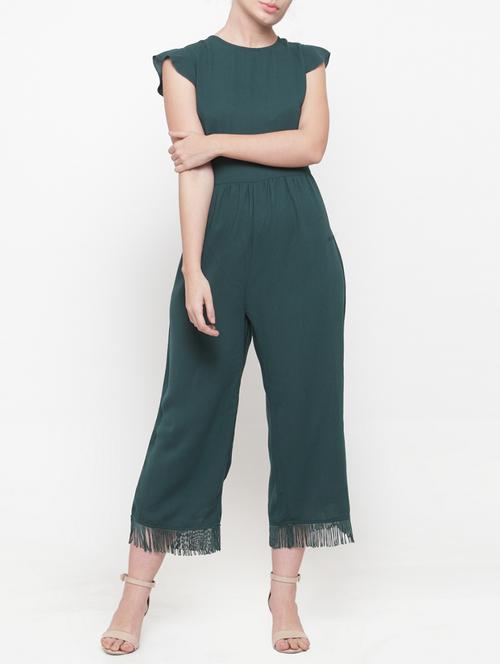 solid green full leg jumpsuit - 15019770 - Very Small Image - 1