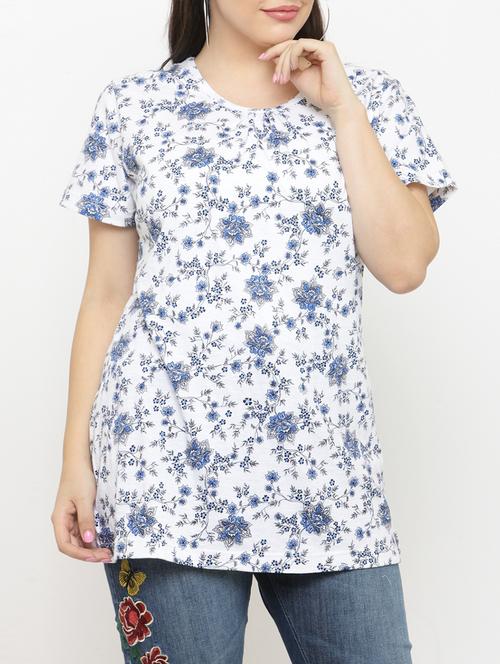 white cotton plus tee - 15019777 - Very Small Image - 1