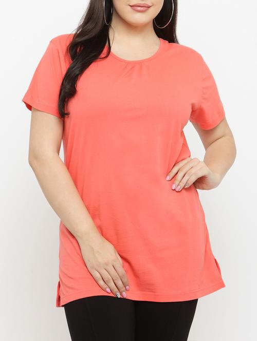 orange cotton plus tee - 15019781 - Very Small Image - 1