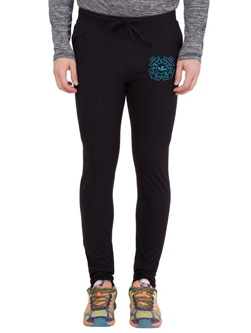 black cotton full length track pant - 15020395 - Very Small Image - 1