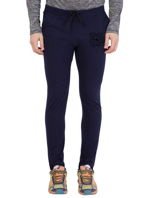 navy blue cotton full length track pant - 15020402 - Very Small Image - 1