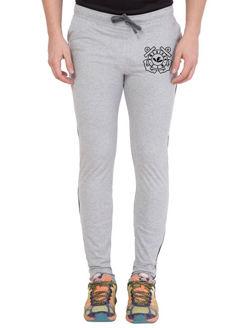 grey cotton full length track pant - 15020418 - Very Small Image - 1